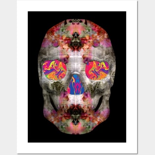 Funky Floral Skull Posters and Art